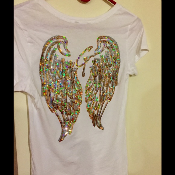 shirt with angel wings on back